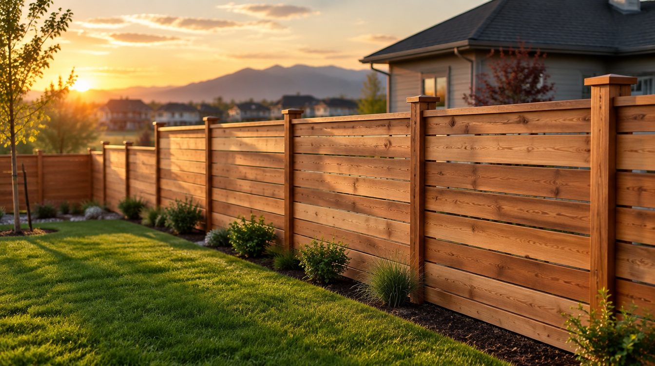 Illustrative wood privacy fence imagery (AI-generated filler, not an Allpro job photo)